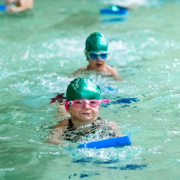Students in the swimming pool