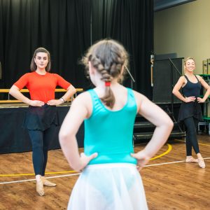 Students in a dance lesson
