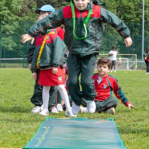 Students on the long jump