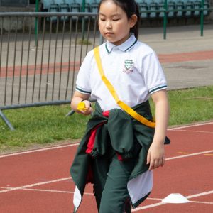 Students on the Athletics track