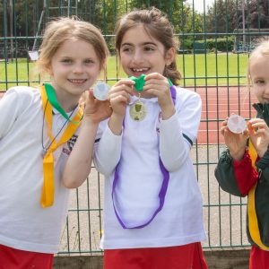 Students with their medals