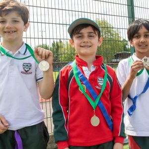 Students with their medals